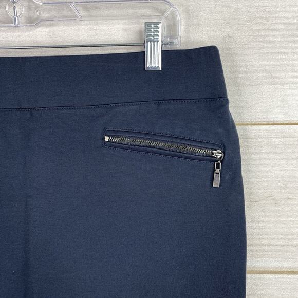 Liverpool Skirt Womens 14 Navy Blue Ponte Zip Pockets Mini Stretch Pull On - Picture 2 of 9